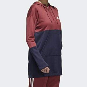 NWT Adidas Maroon Blue Hooded Sweatshirt Women's Size Large GD9027 Hoodie